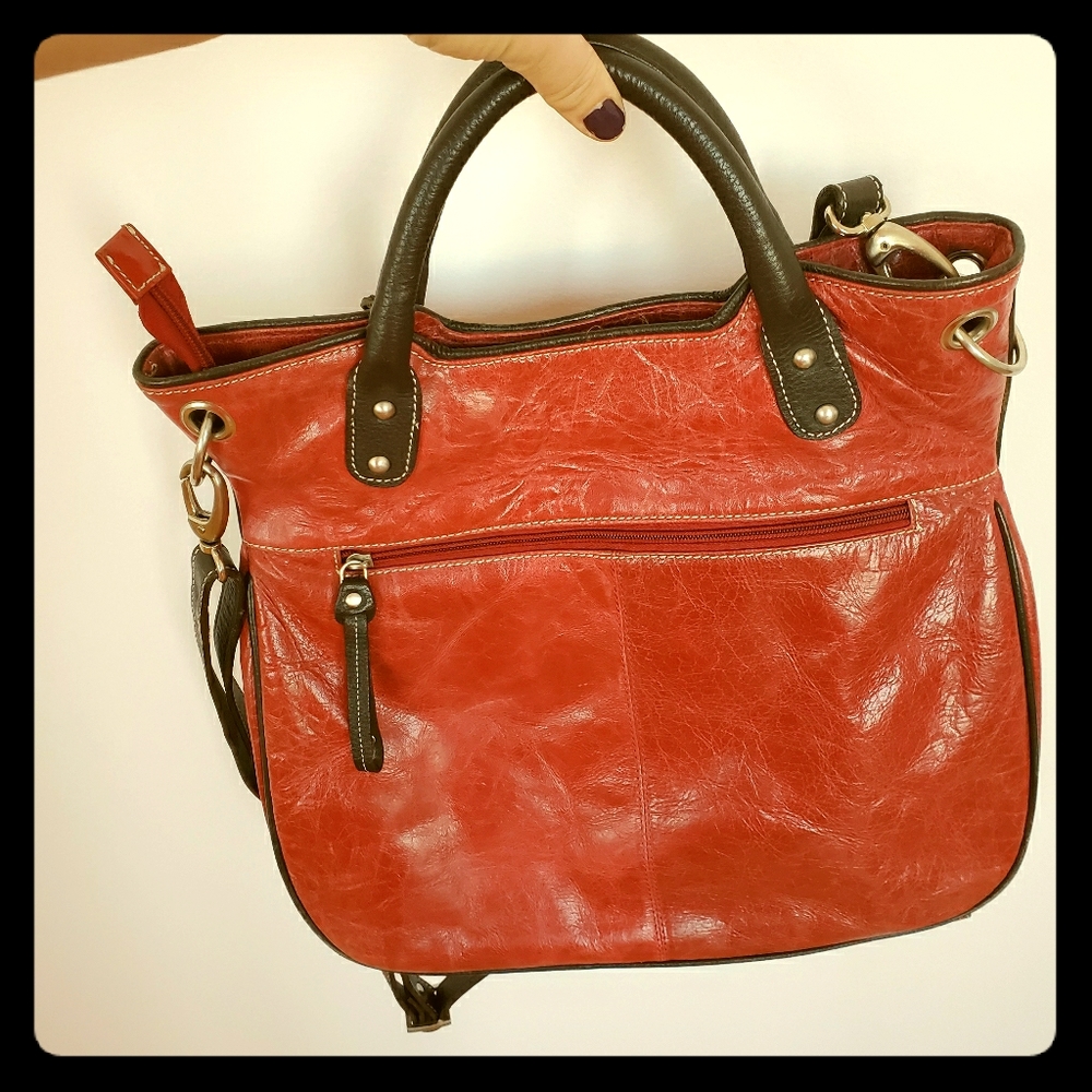 Dark red leather bag by Sophia Visconti